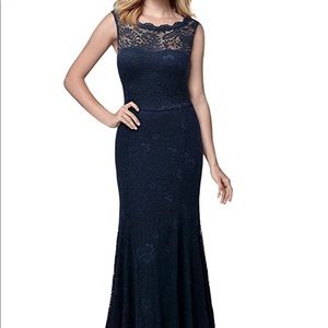 Miusol Retro Lace Evening Gown